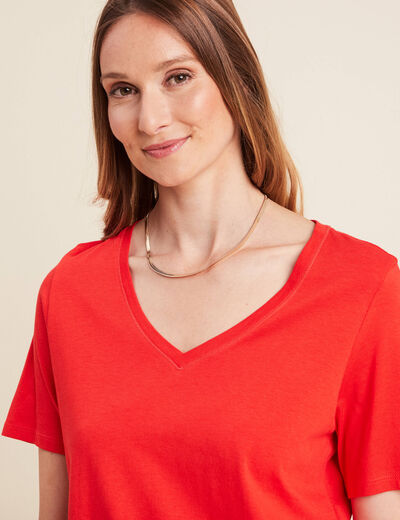 T-shirt manches courtes rouge femme