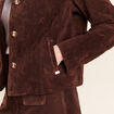 Veste doubl&eacute;e marron fonc&eacute; femme