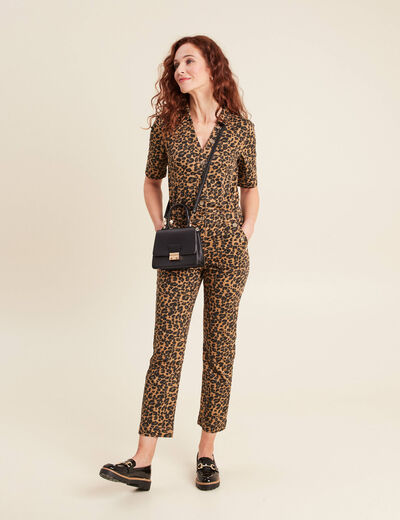 Combinaison pantalon à pont marron femme