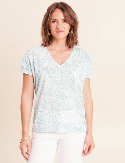 T-shirt manches courtes vert pastel femme