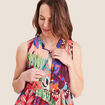 Robe longue &eacute;vas&eacute;e sans manches multicolore femme