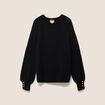 Pull col rond manches longues noir femme
