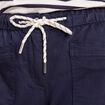 Pantalon coupe droite à coulisse bleu marine femme