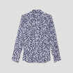 Chemise manches longues bleu foncé femme
