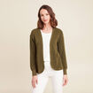Gilet manches longues vert olive femme