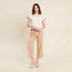 T-shirt manches courtes ecru femme