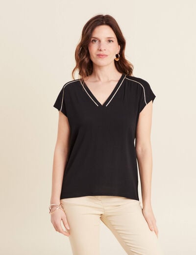 T-shirt manches courtes noir femme
