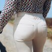 Pantalon ajusté ivoire femme