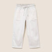 Pantacourt r&eacute;versible boyfriend blanc femme