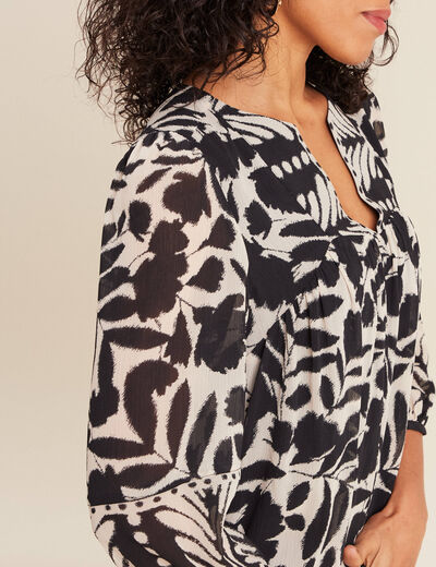 Robe évasée fluide noir femme