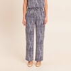 Pantalon large taille haute blanc femme