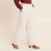 Pantalon taille haute en velours sable femme