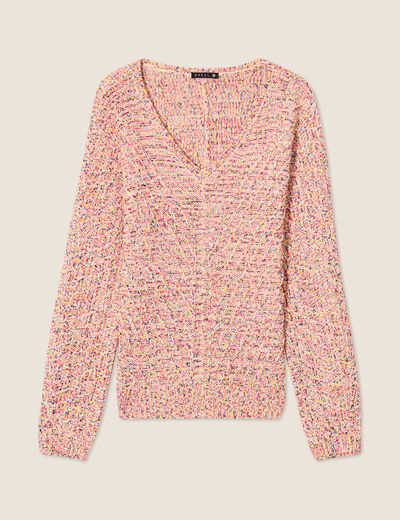 Pull manches longues rose fushia femme