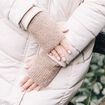 Gants avec mitaines amovibles taupe femme