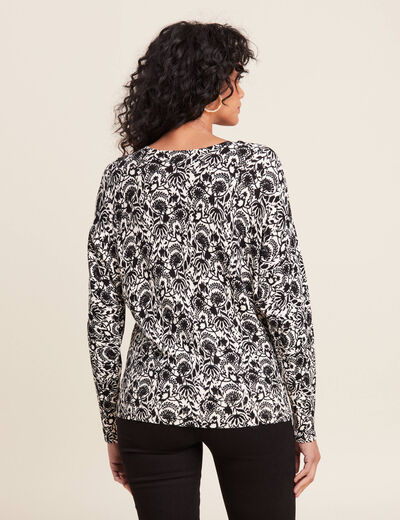 Pull manches longues blanc femme