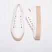 Tennis plateformes &agrave; lacets ecru femme