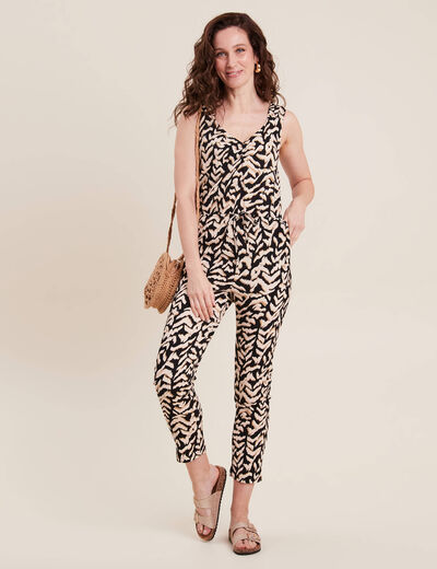 Combinaison pantalon droite noir femme