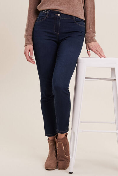 Jean ajusté 7/8ème denim brut femme