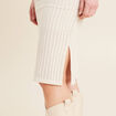 Jupe tricot longue tube ecru femme