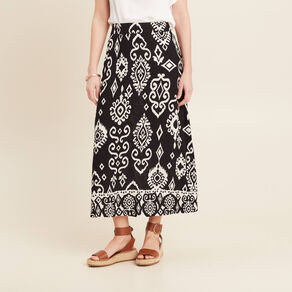 Jupe fluide taille standard noir femme