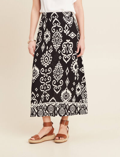 Jupe fluide taille standard noir femme