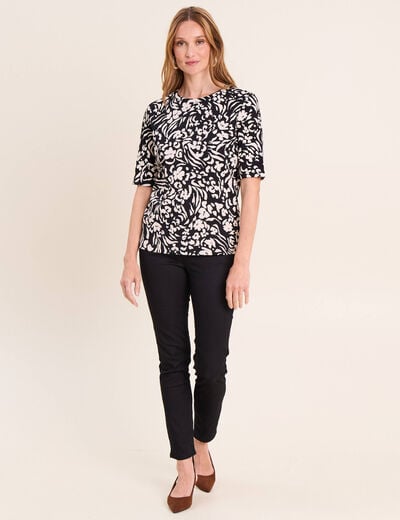 T-shirt en coton biologique noir femme