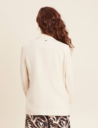 Veste tailleur fluide ivoire femme