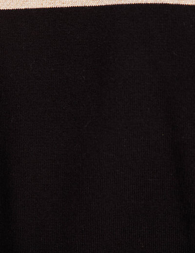 Pull ajust&eacute; col en V noir femme