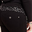 Pantalon ajust&eacute; taille bascul&eacute;e noir femme