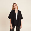 Poncho mi-long avec strass noir femme