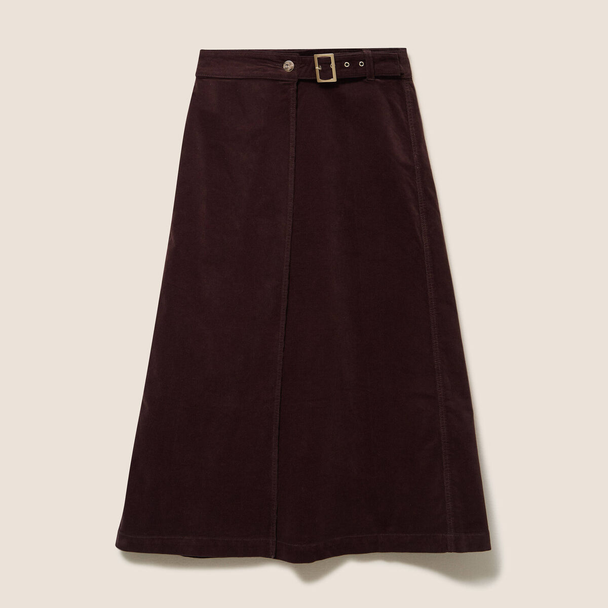 Portefeuille en velours marron fonc&eacute; femme