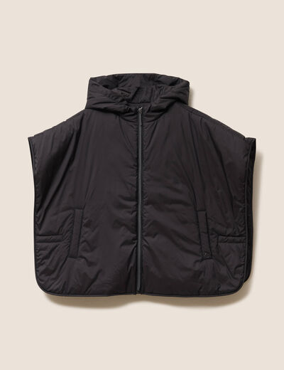 Poncho coupe ample noir femme