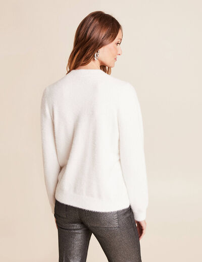 Pull manches longues ecru femme