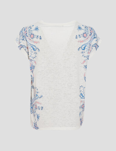 T-shirt manches courtes ecru femme