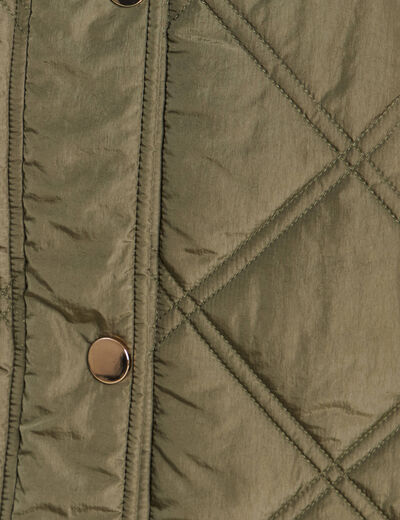 Doudoune doubl&eacute;e avec capuche vert kaki femme