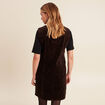 Robe droite courte sans manches velours marron cognac femme
