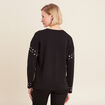 Sweat manches longues clous noir femme
