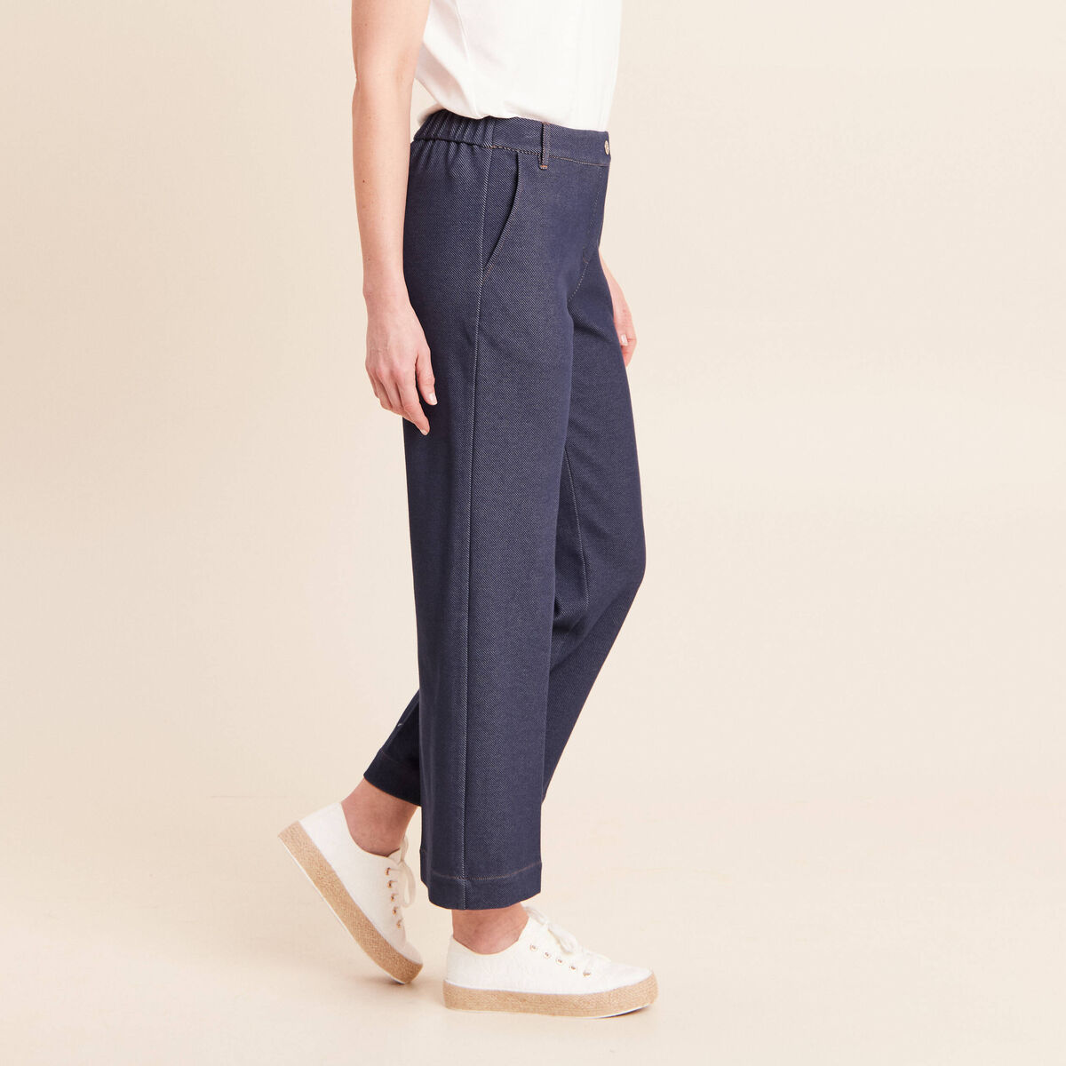 Jean large 7/8&egrave;me denim brut femme