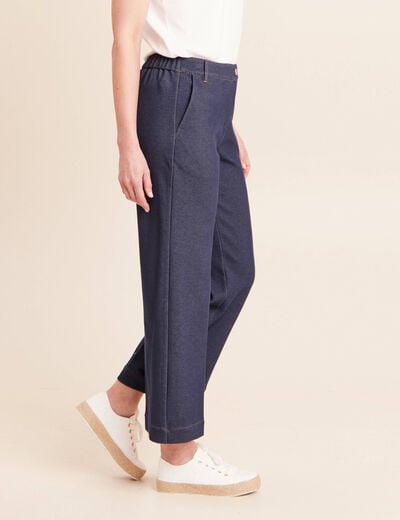 Jean large 7/8&egrave;me denim brut femme