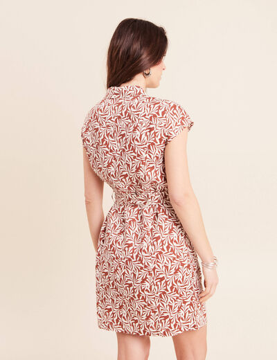 Robe droite zipp&eacute;e orange femme