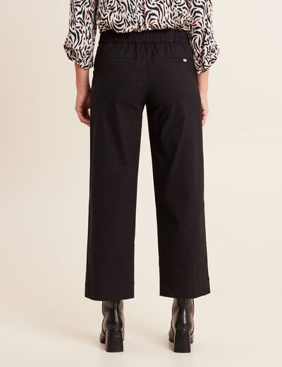 Pantalon large 7/8ème noir femme