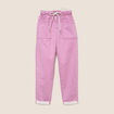 Pantalon coupe mom 7/8&egrave;me rose femme