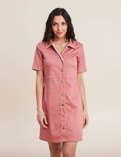 Robe moulante réversible orange corail femme