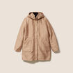 Parka cintr&eacute;e 4 en 1 avec capuche sable femme