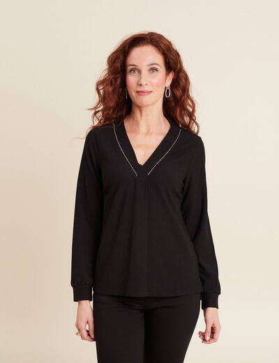 T-shirt manches longues noir femme