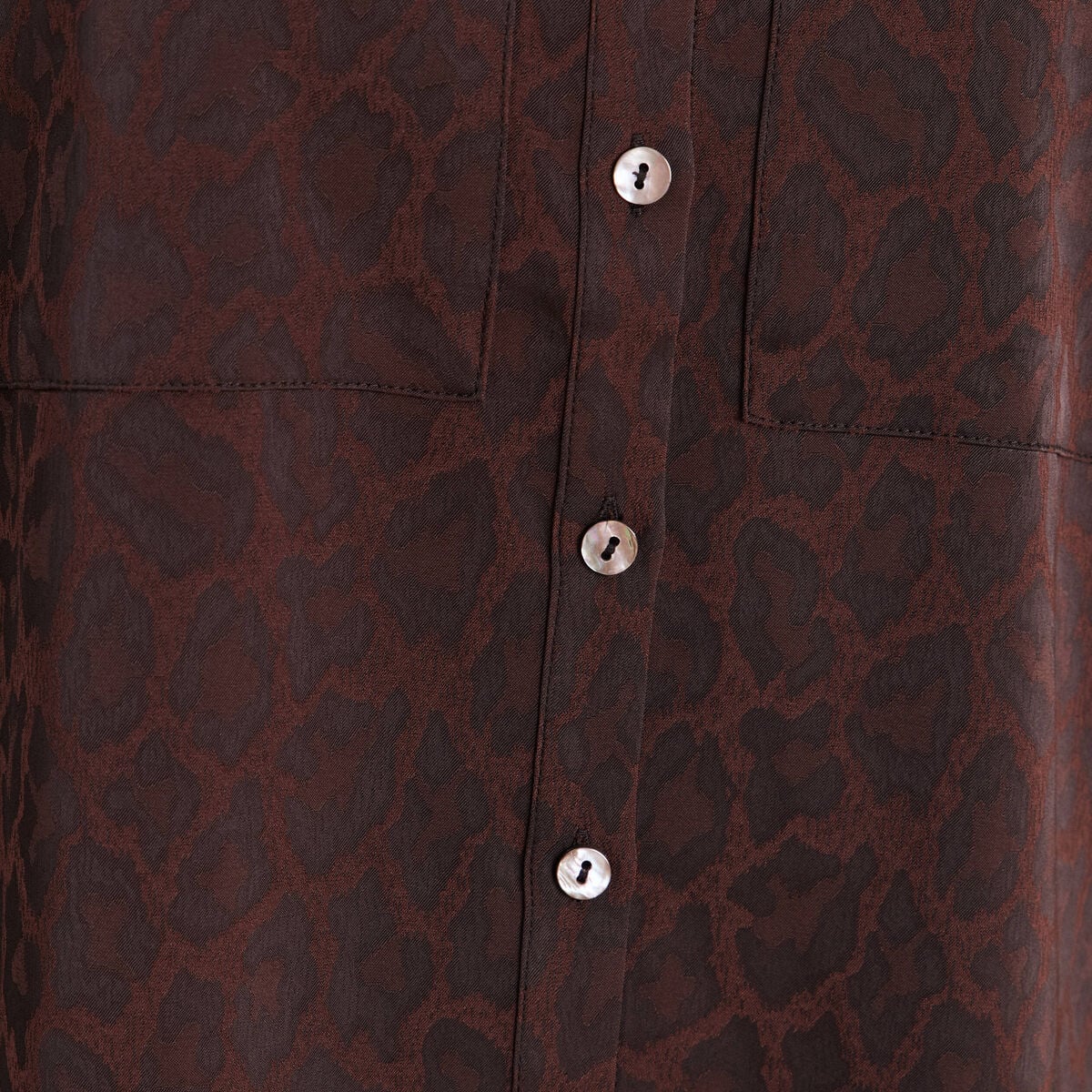 Chemise manches longues marron femme