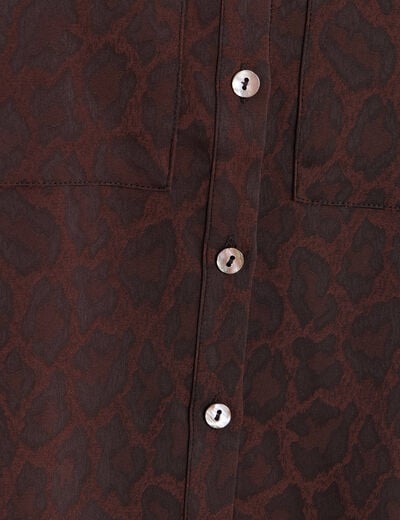 Chemise manches longues marron femme