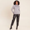 Pull cachemire col montant gris clair femme