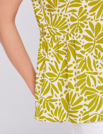 Blouse manches courtes vert femme