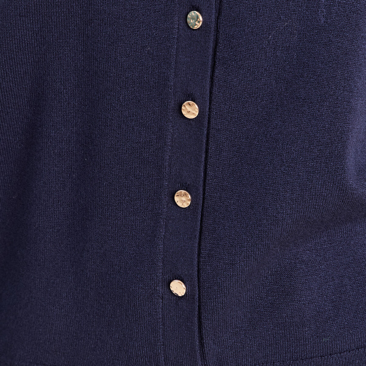 Gilet manches longues col rond bleu marine femme